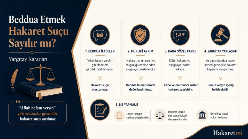 Bir mahkeme salonunda adaleti simgeleyen terazi ve tokmak, beddua hakaret mi sorusunu aydınlatıyor.